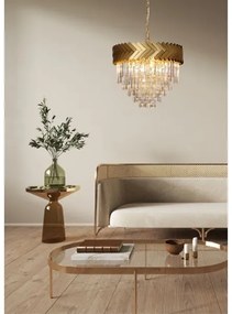 Lustră pe lanț Zuma Line 23910/9 LYON 9xE14/40W/230V auriu