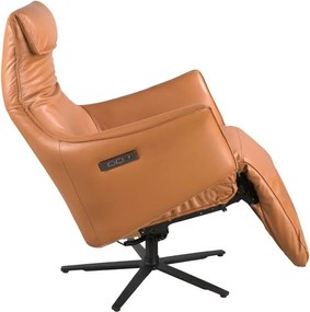 Fotoliu pivotant, functie relax, tapitat cu piele Brown