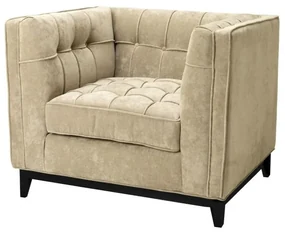 Fotoliu confortabil si elegant, tapiterie din catifea ALDGATE bej 110193 HZ