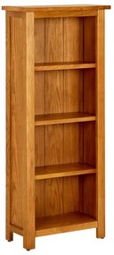 vidaXL Bibliotecă cu 4 rafturi, 45x22x110 cm, lemn masiv de stejar