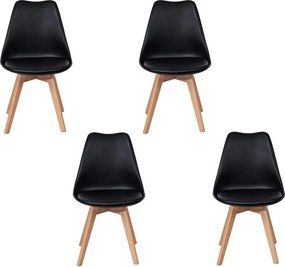 Set - 4 scaune de dining AVENBERG SKANDI - Negru