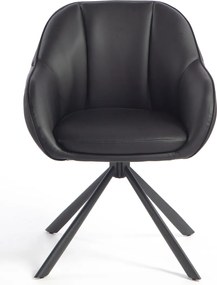 HR2055 BAZĂ STEA Scaun Neagră din Piele Ecologica cu Bază Neagră