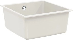 vidaXL Chiuvetă Alb 430 x 460 mm 80% Quartz și 20% Rășină