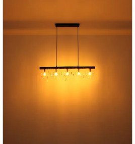 Globo 15532-5HB - Candelabru suspendat pe cablu KIRA, 5xE14/40W/230V, negru