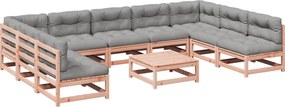 vidaXL Set canapele grădină cu perne, 10 piese lemn masiv brad douglas