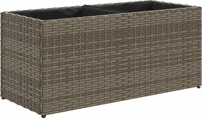 vidaXL Jardinieră de grădină cu 2 ghivece gri 72x30x32 cm poliratan