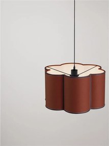 Lustra suspendata cu abajur textil rosu maroniu BLOOSY