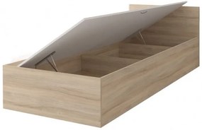 Pat de o persoană 90 cm Oleg III (Alb + stejar sonoma) (cu sp. depozitare). 1071615