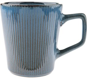 Set de 6 căni ceramice Rustik 410 ml, albastru