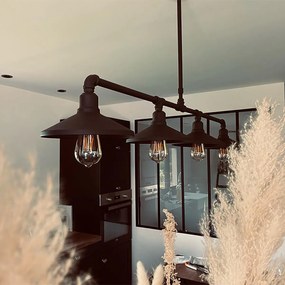 Lampă suspendată inteligentă neagră cu 4 lumini incl. Wifi ST64 - Laser