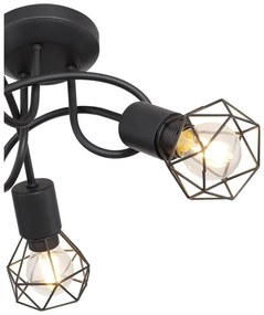Plafoniera cu 3 spoturi design industrial XARA I negru 36cm