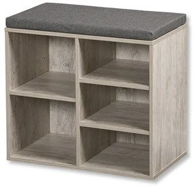 Kesper 15911 Suport pentru pantofi cu scaun, griși alb, 51,5 x 48 x 29,5 cm