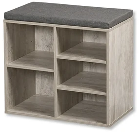 Kesper 15911 Suport pentru pantofi cu scaun, griși alb, 51,5 x 48 x 29,5 cm
