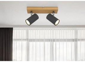 Aplica de perete / tavan cu 2 spoturi directionabile design modern ROBBY gri grafit