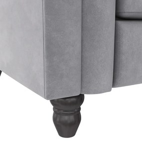 Canapea gri deschis cu tapițerie din catifea 236 cm Felix – Støraa