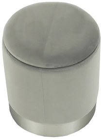 Taburet, catifea Velvet gri/crom argintiu, DARON