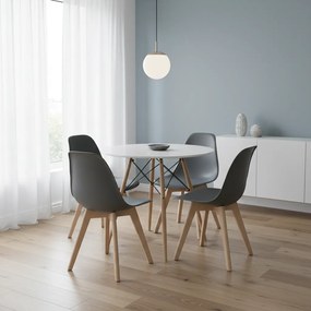 Scaun KITO gri inchis cu picioare din fag