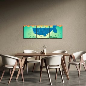 Tablou - Balena veselă (cu ceas) (90x30 cm)