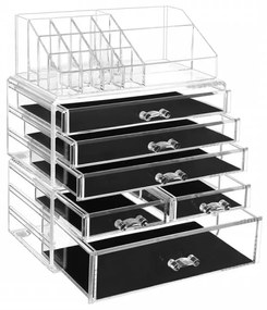 Organizator make-up, 24 x 13.5 x 30.5 cm, acrilic, transparent, Songmics