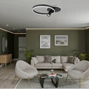 Plafonieră LED/38W/230V + 1xGU10/30W neagră