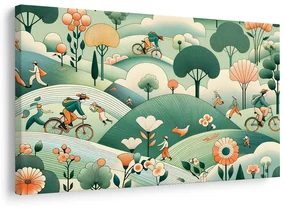 Tablou excursie prin peisaj cu bicicleta