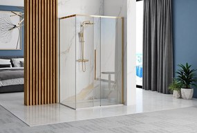 Cabina de dus SOLAR cu cadita neagra 100x80 cm auriu