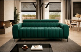 Canapea extensibila GANDI 160, stofa catifelata verde - Element 20, cu