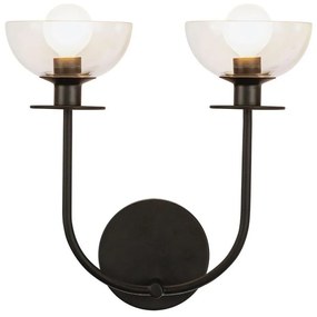 Alora Mood ALM-SYLVIA-2WB-BK-CL - Aplica de perete SYLVIA 2xE14/40W/230V, neagră