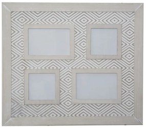 Rama foto alba / gri din sticla si MDF, 46 x 2 x 41 cm, Hypnos Mauro Ferreti