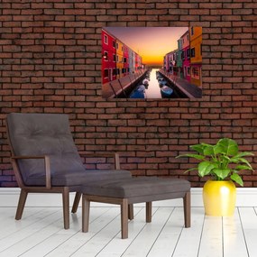 Tablou - Apus de soare, insula Burano, Veneția, Italia (70x50 cm)