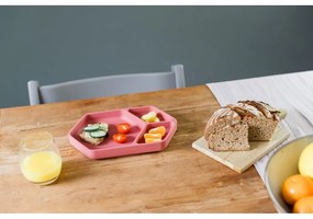 Farfurie pentru copii roșie din silicon 16x25 cm – Kindsgut