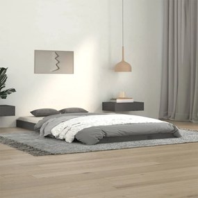 823456 vidaXL Cadru de pat, gri, 100x200 cm, lemn masiv de pin