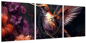 Tablou - Colibri (cu ceas) (90x30 cm)