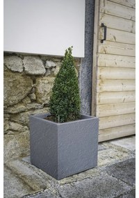 Ghiveci cu auto-udare Flower Lover CubicoStone gri, 27 cm