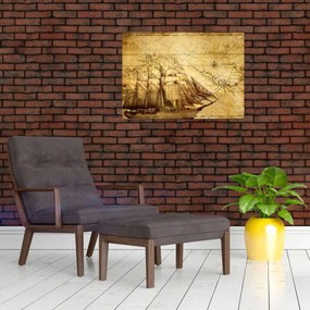 Tablou - Harta veche (70x50 cm)