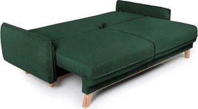 Canapea verde-închis extensibilă/cu spațiu de depozitare cu tapițerie din catifea reiată 218 cm Tori – Bonami Selection
