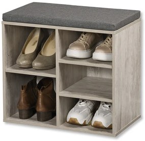 Kesper 15911 Suport pentru pantofi cu scaun, griși alb, 51,5 x 48 x 29,5 cm