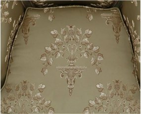 Fotoliu baroc din lemn sculptat, tapiterie damasc, finisaje aurii Design clasic elegant