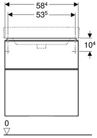 Dulap baza pentru lavoar suspendat Geberit Smyle Square 2 sertare 59 cm