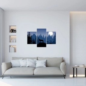 Tablou - Haita de lupi sub lună plină (90x60 cm)