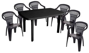 Set mobilier de gradina Parla 6 persoane - Antracit