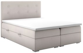 Pat matrimonial Boxspring 140 cm Rinoletto (bej) (cu sp. depozitare). 1044313