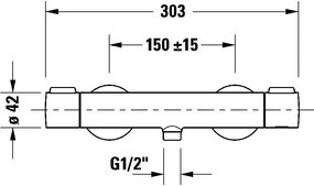 Duravit Universal baterie de dus perete cu termostat    TH4220000004
