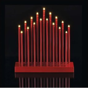 Sfeșnic LED de Crăciun 17xLED/3xAA roșu