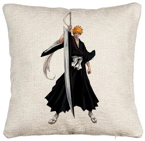 Perna Decorativa Canapea cu Bleach - Ichigo, 40x40 cm, Cu fermoar