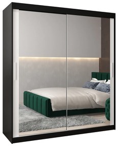 Dulap de haine 180 cm Toki 3 (negru mat + alb mat). 1065087