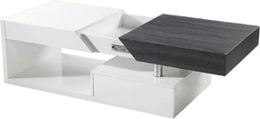 Masuta de cafea MELIDA, alb/gri, 120x60x43 cm