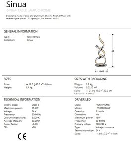 Veioza / Lampa de masa LED design decorativ Sinua SV-791052
