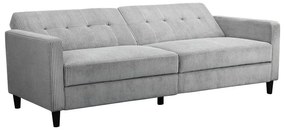 Canapea gri deschis extensibilă cu tapițerie din catifea reiată 82 cm Hartford – Støraa