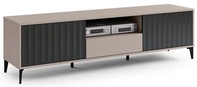 Comodă TV RONJA cu sertar, taupe/negru